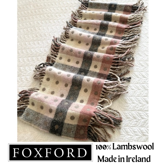 Foxford Accessories - Foxford 100% Lambswool Made in Ireland Reversible Caterpillar Fringe Scarf